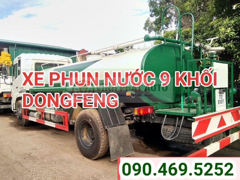xe phun nước rửa đường 9 khối dongfeng